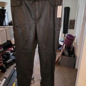 Sanctuary Men's Dark Leather Pants